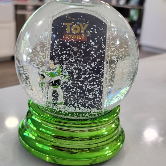 Disney NWT Toy story Buzz Lightyear photo snow globe metallic green outer space - Picture 8 of 14